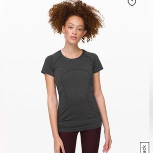 Lululemon Swiftly Speed Short Sleeve Black/Silver/White Shine